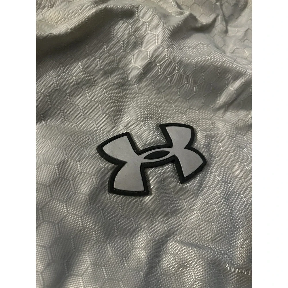 Under Armour Ozsee Sackpack Drawstring Bag - Grey Hex Pattern Mesh Pocket Gym